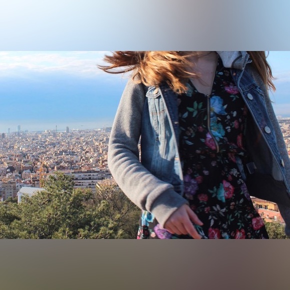 Express Floral Chiffon Long Sleeve Romper - Picture 4 of 6